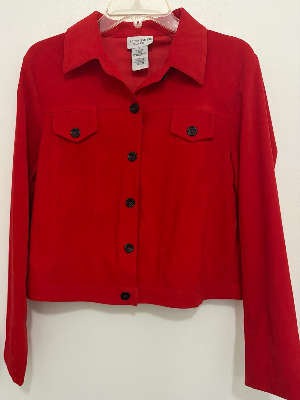 Jaclyn Smith Red Button-Front Blazer Jacket